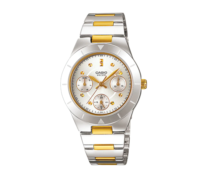 Casio  LTP-2083SG-7AVDF Enticer Analog Watch For Women - Silver and Gold - Zoom Image