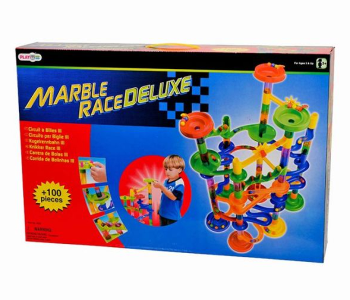 PlayGo 9319 Set of 100 Pieces Tru Us Ver Marble Race Deluxe Toy for Kids - Zoom Image 2