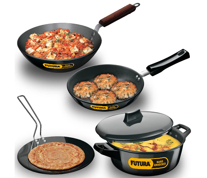 Hawkins Futura HW8001700 Hard Anodised Cookware Set - Black - Zoom Image 1