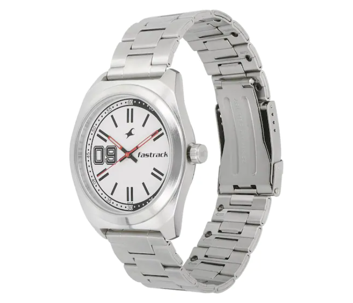 Fastrack 3174SM01 Varsity White Dial Stainless Steel Strap Watch - Silver - Zoom Image 2