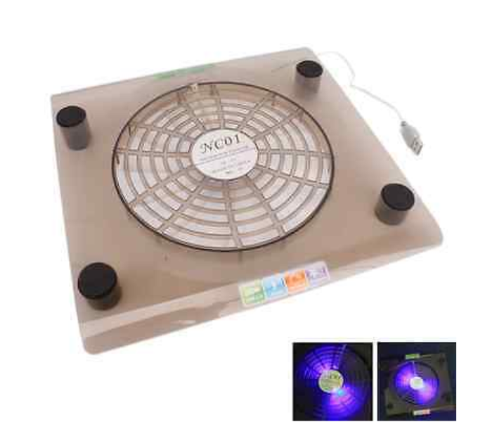 Cooling Fan LED Cooler Pad for Laptop 14.1 Inch-15.4 Inch Translucent Tawny - Zoom Image