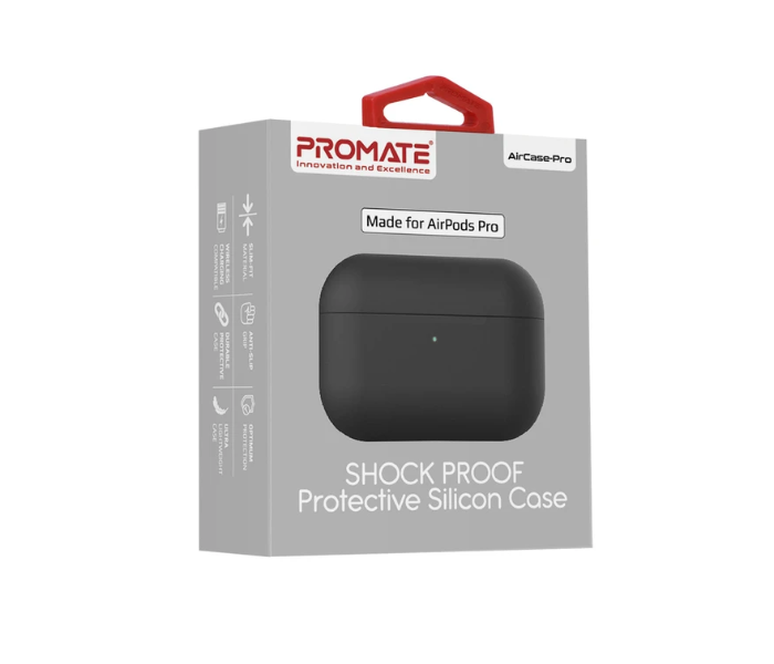 Promate AIRCASE-PRO Scratch and Drop Resistant Silicon Case for Airpods Pro - Black - Zoom Image 4