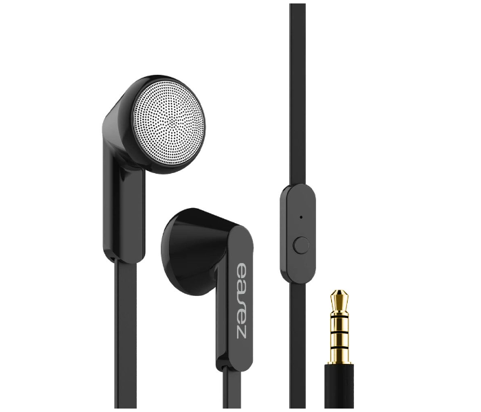 Easez Hf110 Stereo Wired Earphone With Mic And Volume Control - Black - Zoom Image 1