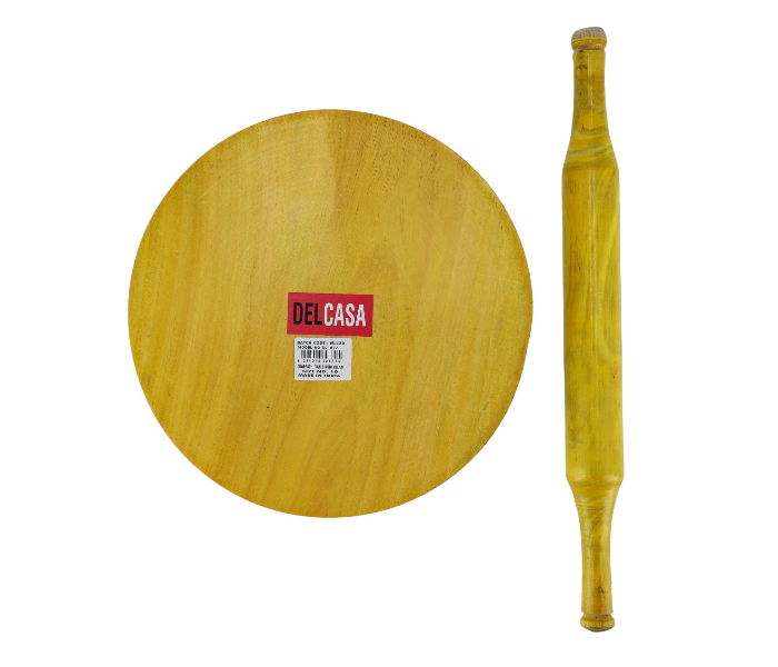 Delcasa DC1872 10Inch Chappathi Table with Belan - Yellow - Zoom Image 2