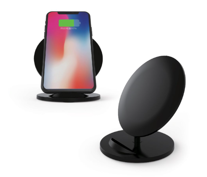 Generic 19G-2 Desktop Fast Wireless Charger With Stand - Black - Zoom Image 1