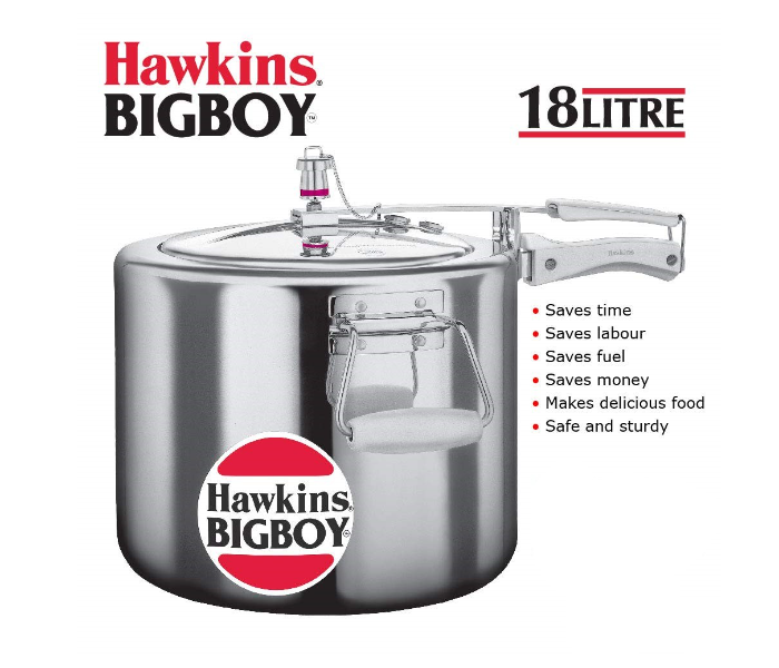 Hawkins HW1018000 18 Litre Bigboy Pressure Cooker - Silver - Zoom Image 3