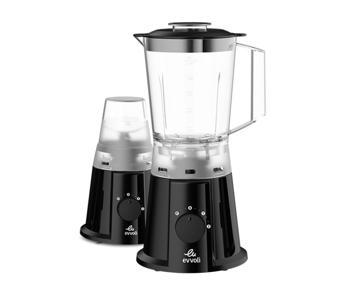 Evvoli EVKA-BL15B 600W 1.5 Litre Jar With Grinder - Black - Zoom Image