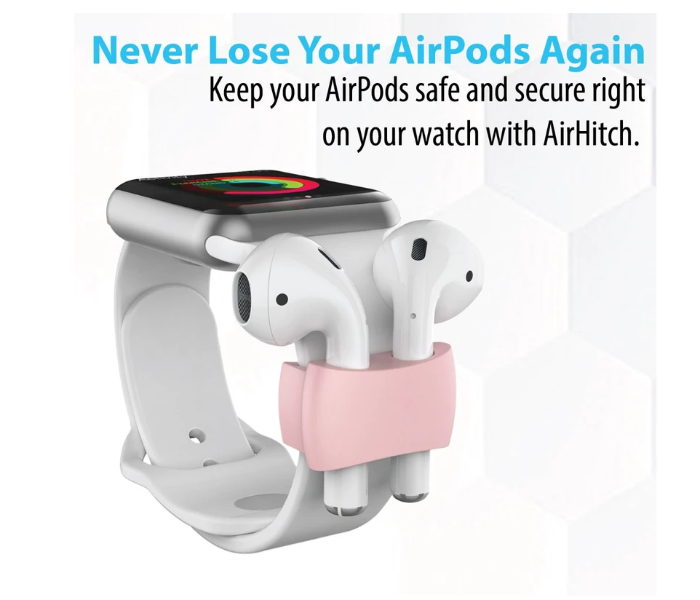 Promate AIRHITCH Anti-Lost Shock Proof Airpods Band Holder Clip - Pink - Zoom Image 2