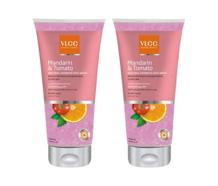 VLCC Pack of 2 150ml Mandarin and Tomato Natural Fairness Face Wash - Zoom Image