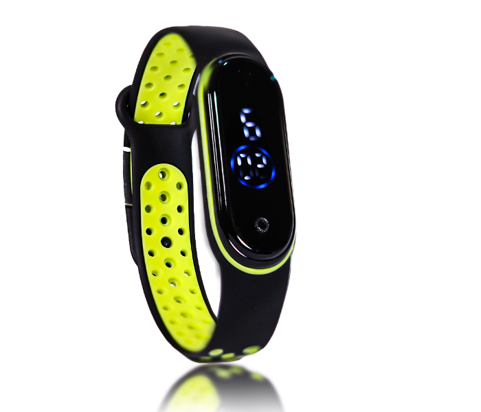 Jongo Perfect OK Dot Strap Band LED Watch - Black and Green - Zoom Image 1