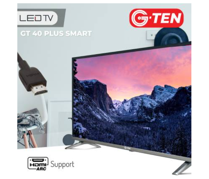 G-Ten 40 inch HD Ready LED Smart Android TV - Black - Zoom Image 2