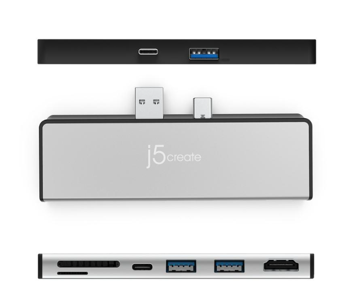 J5 Create JCD324 Ultra Drive Mini Dock for Surface Pro - Silver - Zoom Image 2