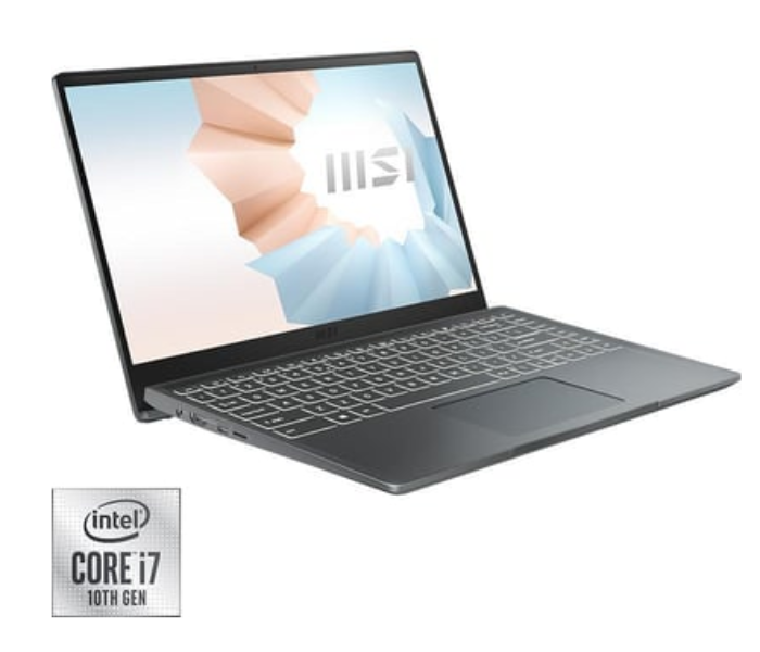 MSI Modern 14 B10RBSW 9S7-14D114-254 14inch Intel Core i7-10510U 16GB RAM 512GB SSD 2GB NVIDIA GeForce MX350 Graphics Windows 10 - Carbon Grey - Zoom Image 1