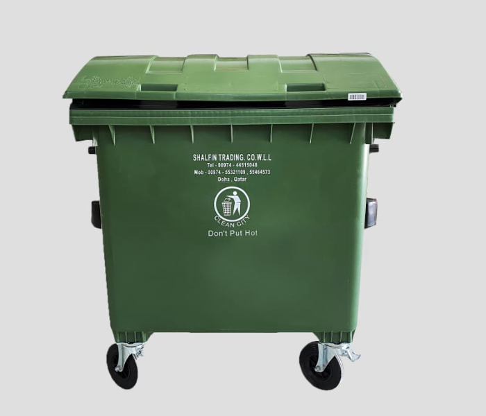 Trash 1100 Litre Garbage Bin with 4 Wheels - Green - Zoom Image