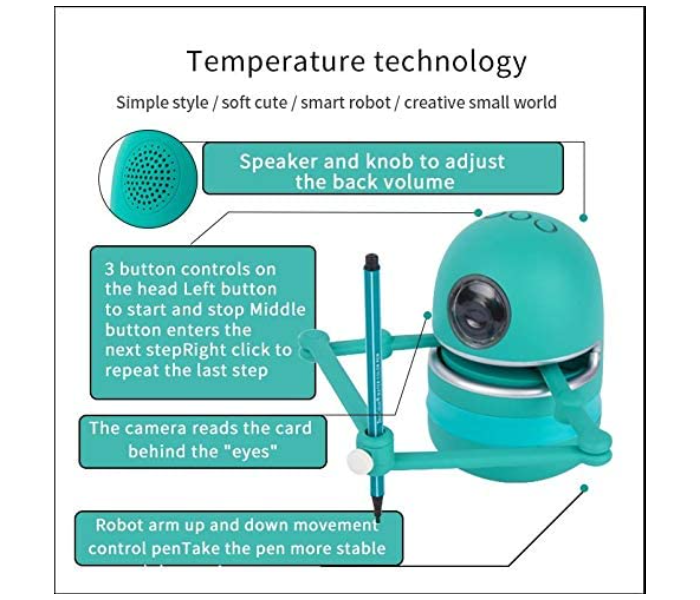 Quincy The Robot Artist - Educational Robot toy - Sky Blue  - Zoom Image 9