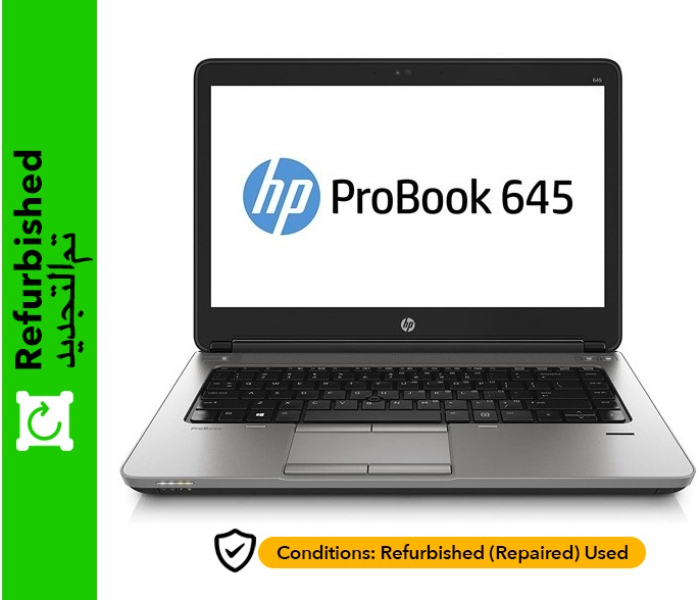 HP ProBook 645 G1 14 inch LED Display AMD A8 Processor 4GB RAM 500GB HDD Windows 10 Refurbished Laptop - Black - Zoom Image