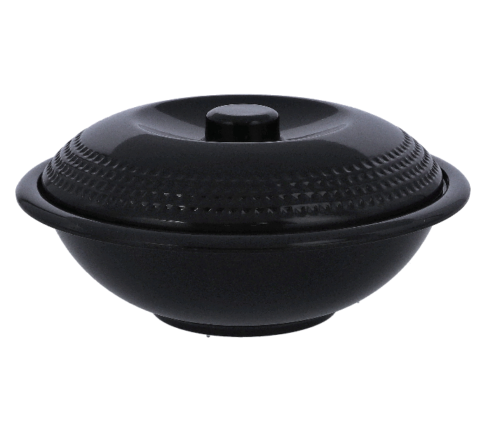 Royalford RF10050 10 Inch Melamine Ware Biza Serving Bowl with Lid - Black - Zoom Image 1