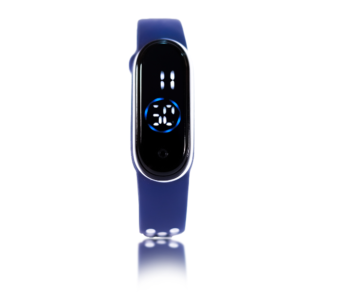 Jongo Perfect OK Dot Strap Band LED Watch - Blue and White - Zoom Image 2