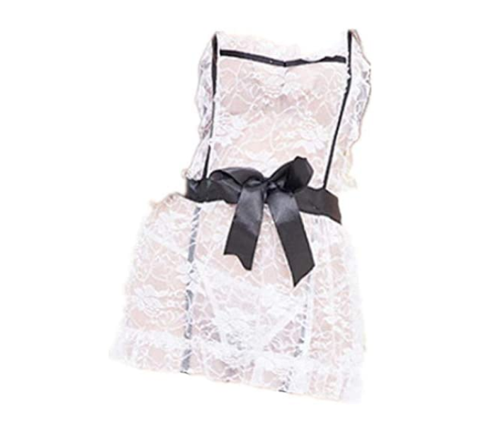 CJ Lace Women Lingeries Cosplay French Maid - Black and White - Zoom Image 2