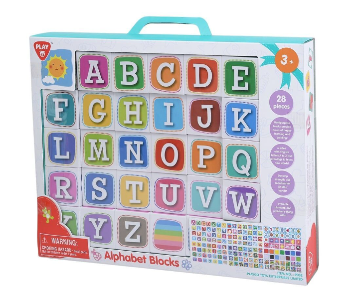 PlayGo 9032 Set of 28 Pieces 6 Printing Faces Alphabet Learning Blocks Toy for Kids - Zoom Image 2