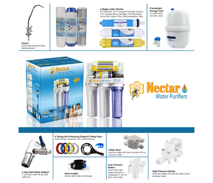 Nectar NC-6ST-02 6 Stage Reverse Osmosis Drinking Water Filter System With Installation - Zoom Image 7