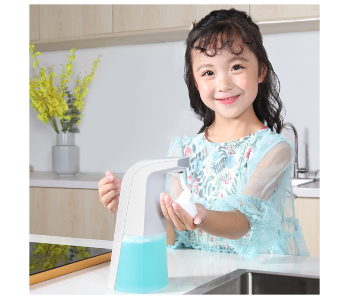 Hand Free Auto Motion Sensor Automatic Foaming Soap Dispenser For Bathroom - White and Blue - Zoom Image 1