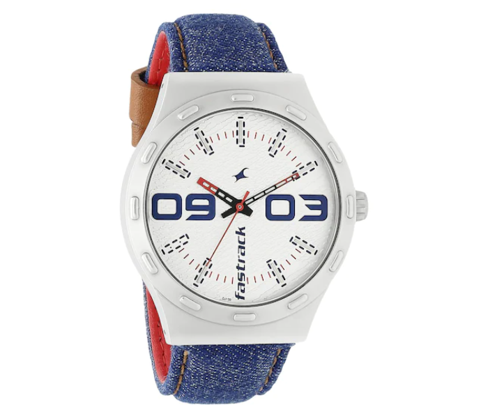 Fastrack 3183SL01 White Dial Blue Denim Strap Watch - white - Zoom Image 2