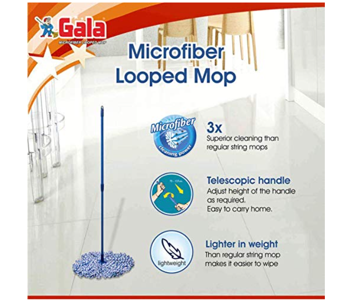 Gala 2809 Microfiber Looped Mop with Wooden Handle - Zoom Image 2