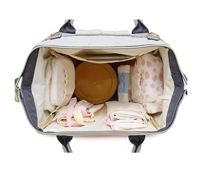 Waterproof Large Capacity Insulation Mummy Diaper Bag - Pink and Grey - Zoom Image 3