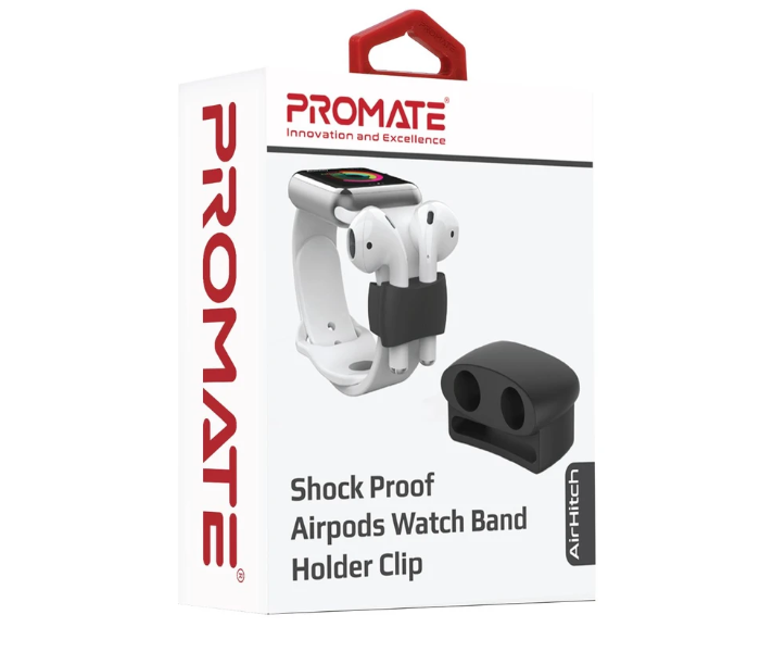 Promate AIRHITCH Anti-Lost Shock Proof Airpods Band Holder Clip - Black - Zoom Image 4