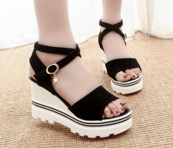 New Summer High Heels Wedges EU38 for Women – Black - Zoom Image 4