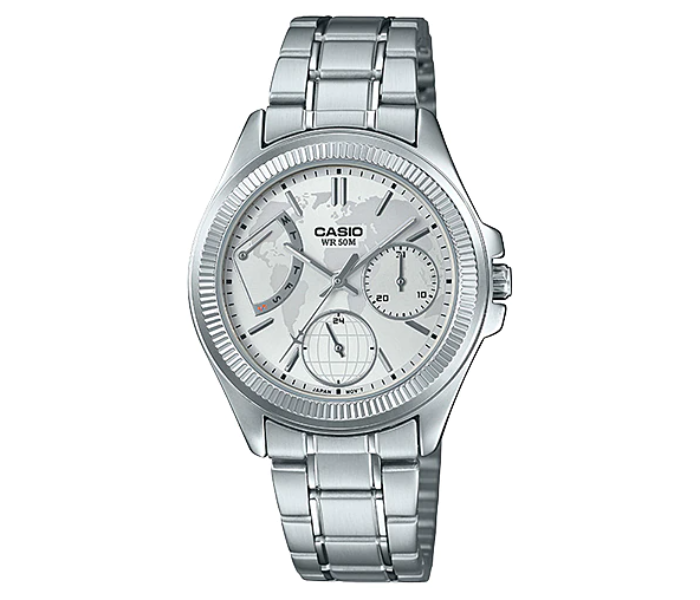 Casio  LTP-2089D-7A2VDF  Enticer  Analog White Dial Watch For Women - Silver - Zoom Image