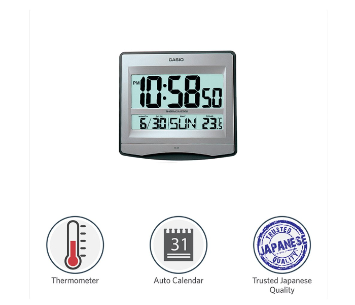 Casio ID-14S-8DF Digital Wall Clock - Grey - Zoom Image 2