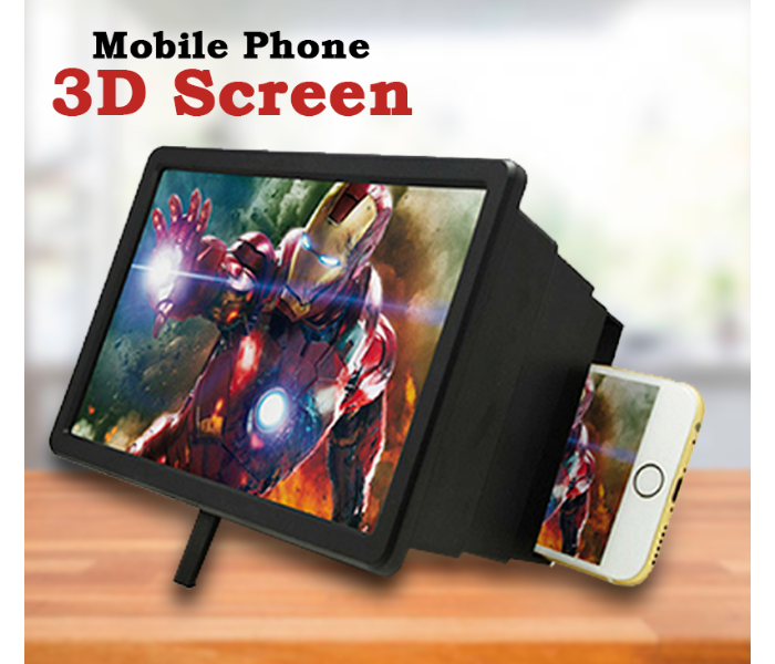 F4 Mobile Phone HD 3D Screen Magnifier - Black - Zoom Image 3