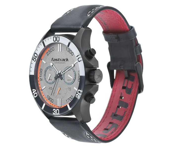 Fastrack 3072NL01 Grey Dial Leather Strap Watch - Black - Zoom Image 2