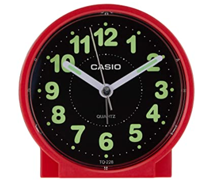 Casio TQ-228-4DF Table Clock - Red - Zoom Image 2