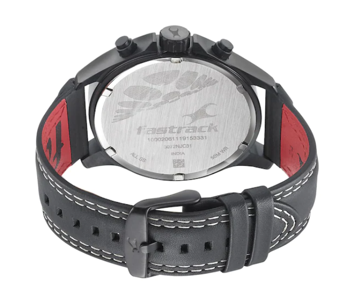 Fastrack 3072NL01 Grey Dial Leather Strap Watch - Black - Zoom Image 4