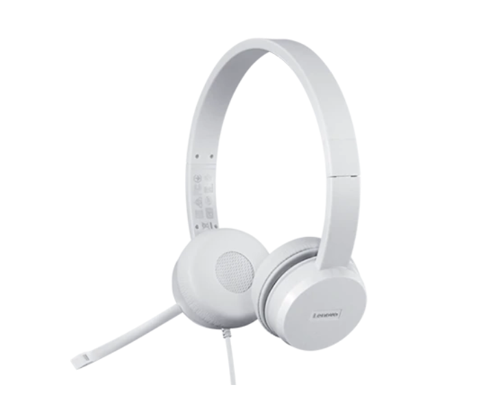 Lenovo 110 GXD1B67867 Stereo USB Headset - White - Zoom Image 1