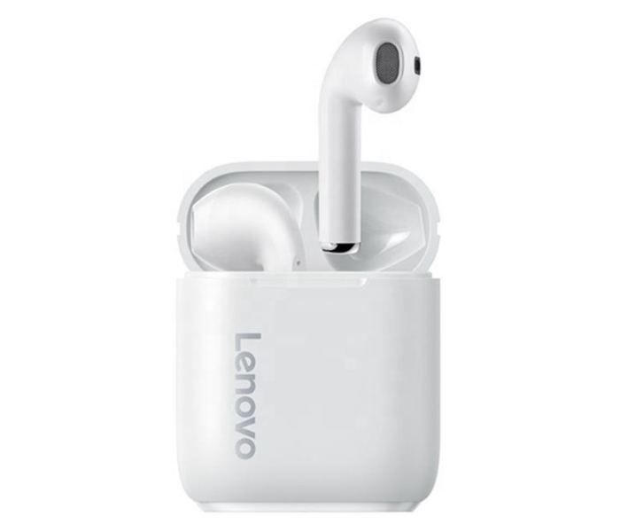 Lenovo LP2 Waterproof Noise Cancelling HD Dual Stereo In Ear True Wireless Earphone with Microphone - White - Zoom Image