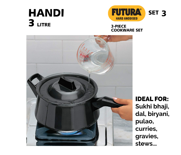 Hawkins Futura HW8001600 6 Litre Hard Anodised Cook n Serve Bowl - Black - Zoom Image 7