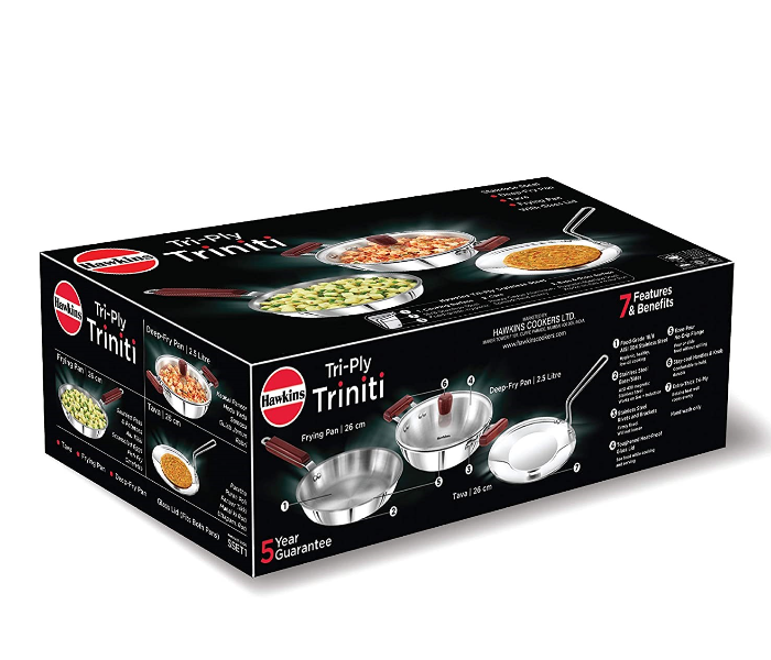 Hawkins Futura HW8006100 4 Piece Stainless Steel Tri Ply Triniti Cookware Set - Silver - Zoom Image 3