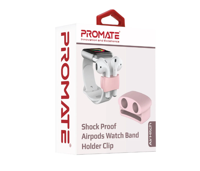 Promate AIRHITCH Anti-Lost Shock Proof Airpods Band Holder Clip - Pink - Zoom Image 5