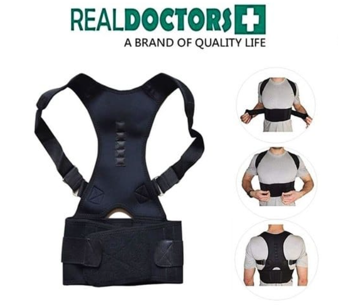 Real Doctors Back Posture Support Brace Extra Small JA023-1 - Black - Zoom Image 3