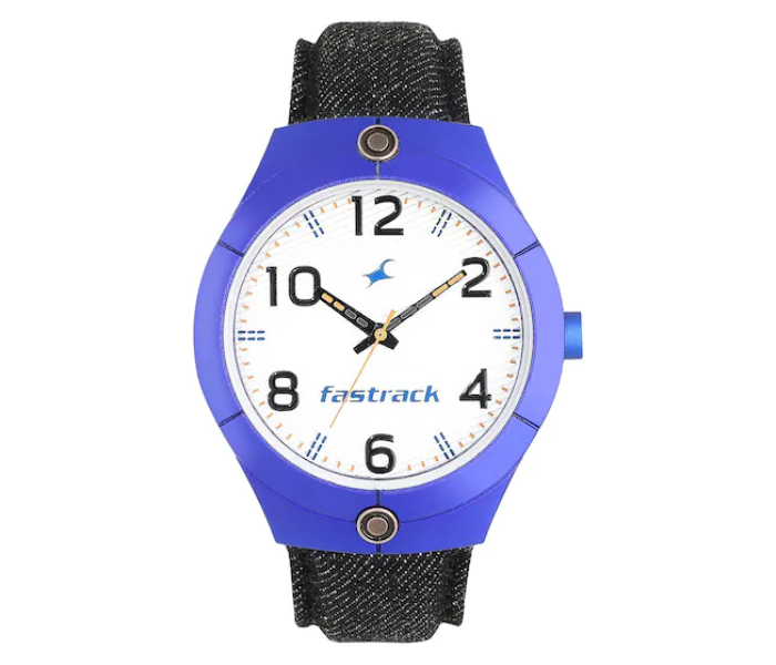 Fastrack 3191AL01 White Dial Black Denim Strap Watch - Blue - Zoom Image 1