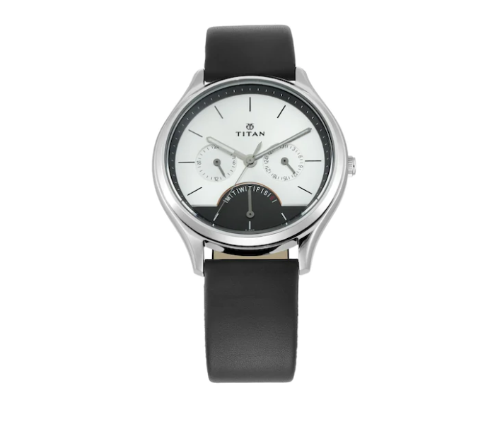 Titan 1803SL01 Workwear Watch with Silver Dial and Leather Strap for Men - Zoom Image 1