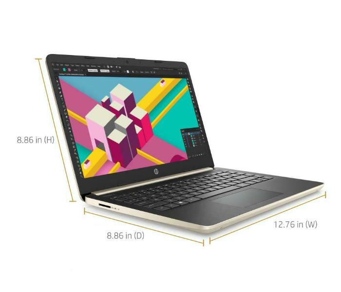 HP 14-DQ1038WM 14 inch HD Intel Core i3-1005G1 4GB RAM 128GB SSD Windows 10S - Pale Gold - Zoom Image 5