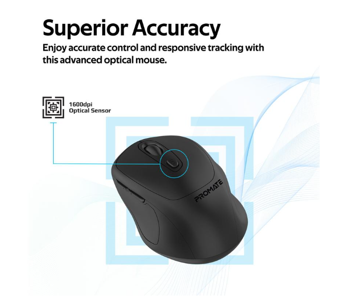 Promate Precision Fluid Scrolling Wireless Mouse Clix-9 - Black - Zoom Image 4