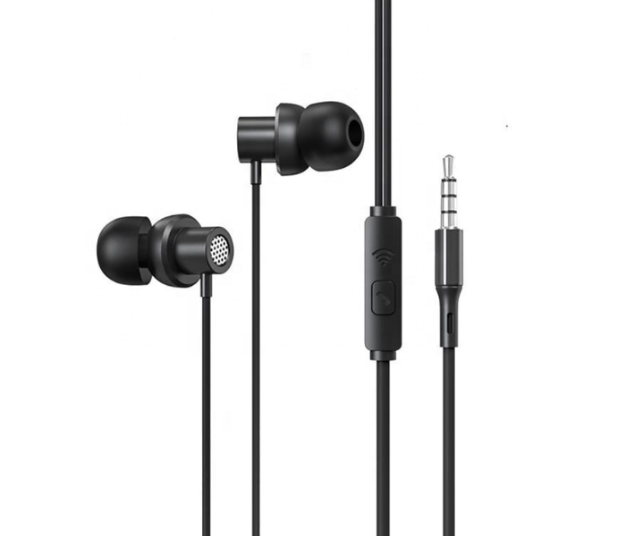 Lenovo TW13 HD Calling HiFi Double Stereo Bass Sports In Ear Wired Earphone with Microphone - Black - Zoom Image 1