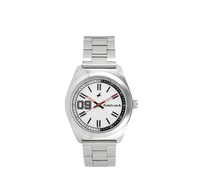 Fastrack 3174SM01 Varsity White Dial Stainless Steel Strap Watch - Silver - Zoom Image 1