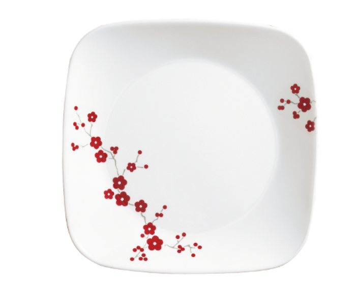 Corelle 1103190 22.9cm Luncheon Plate Hanami Garden Sqr  - White - Zoom Image